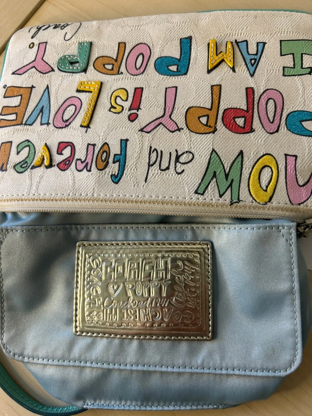 Coach Poppy Large Wristlet Poppy Is Love NWT - Picture 5 of 12